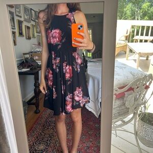 Free People Pink and Black Halter Mini Sundress